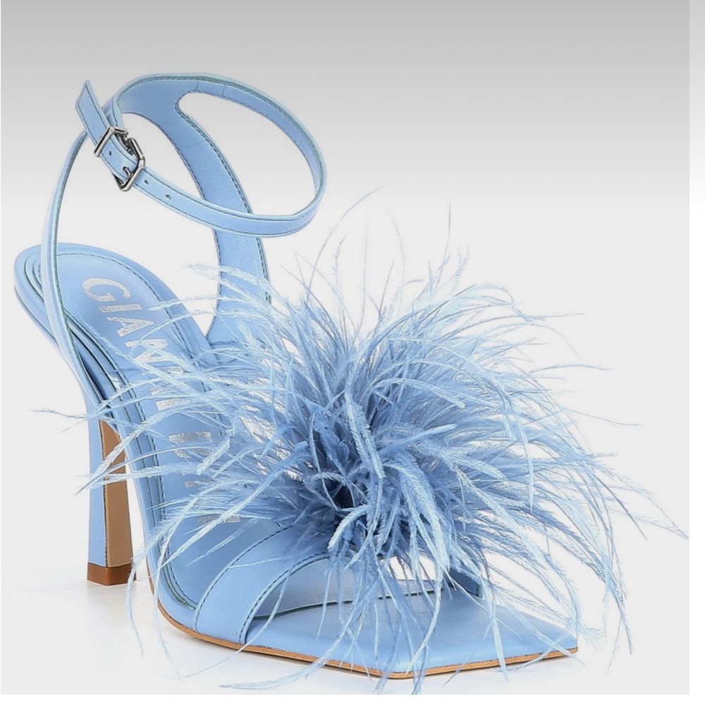 Gianni Bini Neela Feather Square Toe Dress Sandals size 7.5